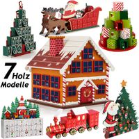 Adventskalender rund Groß 39 x 32,5cm mehrfarbig