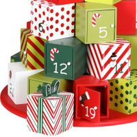 Adventskalender rund Groß 39 x 32,5cm mehrfarbig