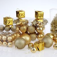 Weihnachtsbaumkugeln Weihnachtsbaumschmuck 102 tlg  3/4/6/8cm gold