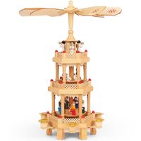 Weihnachtspyramide L Echtholz 18-tlg 35 x 20 x 20cm mehrfarbig