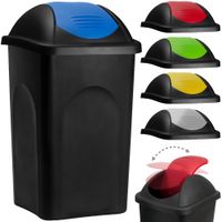 Deuba Mülleimer Multipat Kunststoff 60L 68 x 41 x 41cm schwarz / gelb