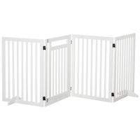 Absperrgitter für Tiere 4 Stückefaltbar mit 2 Stützfüße für Tier & Treppe Weiß 81 cm