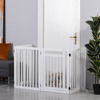Absperrgitter für Tiere 4 Stückefaltbar mit 2 Stützfüße für Tier & Treppe Weiß 81 cm