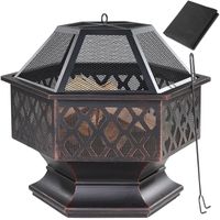 Gardebruk Feuerstelle Feuerkorb sechseckig 70 x 62,5 x 60cm schwarz