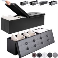 Casaria Sitzbank Sitztruhe Ottomane faltbar 80 x 40 x 40cm schwarz