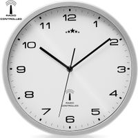 Deuba Funk Wanduhr 31cm  weiß / silber