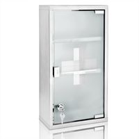 Deuba Medizinschrank Erste Hilfe klein 30 x 30 x 12cm silber
