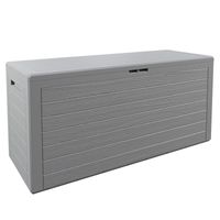 Deuba Auflagenbox Holzoptik Woody 120 x 57 x 46cm grau