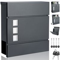 monzana Briefkasten Designer mit Sichtfenster 37 x 36,5 x 11cm anthrazit