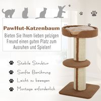 Katzenbaum Spielbaum Kratzstamm mit Plattform Sisal E1 Spanplatte Plüsch Hellbraun 45 x 45 x 91 cm