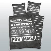 Sprüche Bettwäsche Größe 80x80 + 135x200 cm