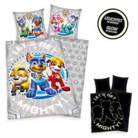 Paw Patrol Glow in the dark Bettwäsche Größe 80x80 + 135x200 cm