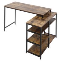 Eckschreibtisch Winkelschreibtisch PC-Tisch Regal Schublade L-Form Braun 135 x 90 x 79 cm