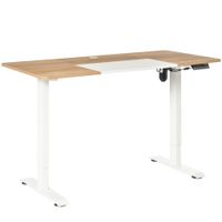 Elektrischer Schreibtisch Computertisch höhenverstellbar Natur+Weiß 140 x 70 x 72-116 cm