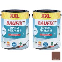 XXL-Express-Deckfarbe 5 Liter, Nussbraun - 2er-Set