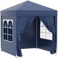 Pavillon 2x2m Faltpavillon 4 Seitenwände mit Fenster Tragetasche Stahl