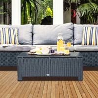 Garten Beistelltisch Couchtisch Gartentisch Balkontisch PE-Rattan