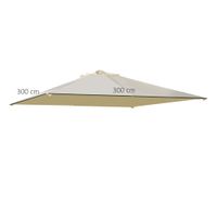 Pavillondach, Ersatzdach für Pavillon, Pavillonabdeckung, Sonnenschutz Polyester, Beige, 3 x 3 m