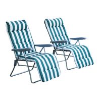 2 xKlappstühle Sonnenliege Gartenstuhl klappbar Liege 5 Positionen
