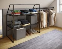 Kleiderschrank "Disal" mit Stange schwarz