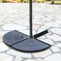 2-tlg. Set Gewichte für Sonnenschirmständer Platten Kunstharz + Metall Bronze 66 x 47 x 4,2 cm 30kg