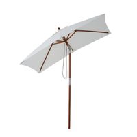 Sonnenschirm Gartenschirm Strandschirm 3-stufig einstellbar Holz Cremeweiß 200 x 150 x 230 cm