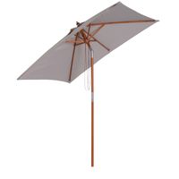 Sonnenschirm Knickbarer Gartenschirm 3-stufig einstellbar Holz+Polyester Grau 200 x 150 x 230 cm