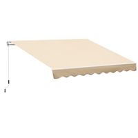 Outdoor manuelle Gelenkarmmarkise Markise 4m mit Handkurbel Alu Weiß+Beige