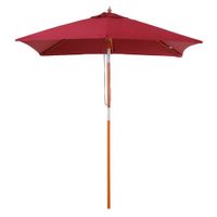 Sonnenschirm Knickbarer Gartenschirm 3-stufig einstellbar Holz+Polyester Weinrot 200 x 150 x 230 cm