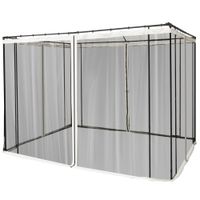 Moskitonetz für 3x3 Pavillon 4 Seitenteile Fliegennetz mit Haken Reißverschluss Mückennetz Insektenschutz Fliegengitter Nylon-Mesh Schwarz