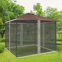 Moskitonetz für 3x3 Pavillon 4 Seitenteile Fliegennetz mit Haken Reißverschluss Mückennetz Insektenschutz Fliegengitter Nylon-Mesh Schwarz