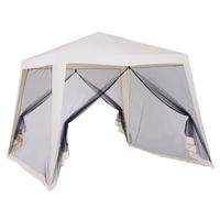 Gartenpavillon Pavillon Partyzelt mit Moskitonetz Cremeweiß 3 x 3 m