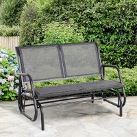 Schaukelbank 2-Sitzer aus Metall, ca. 120 x 70 x 88 cm - Grau 