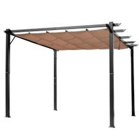 Pergola Pavillon mit einstellbarem Stoffdach 3 x 4m Alu Überdachung
