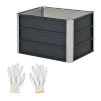Hochbeet aus Stahl Gartenbeet Blumenkübel Pflanzkasten Handschuhe