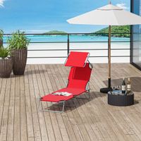 Sonnenliege Gartenliege Relaxliege Dreibeinliege Liege Klappbar Rot
