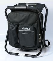 Camping Stuhl mit Rucksack und Kühltasche, ca. 36 x 29 x 41 cm – Schwarz