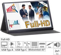 EZM-210 (ZX-5067-675) Tragbarer Mobiler Full-HD-IPS-Monitor, 39,6 cm 15.6" Mirrorlink & AirPlay