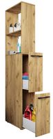 Badmöbel Nischenschrank Raumteiler Badschrank Midischrank Schublade Sadilo XL Honig-Eiche