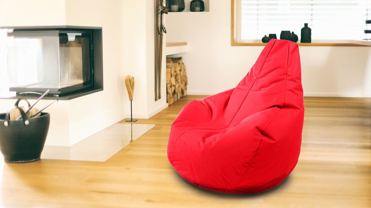 Kinzler Outdoorfähiger Sitzsack Gamer, ca. 100 x 100 cm, Farbe: Rot