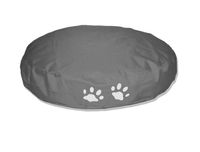 Outdoorfähiges Tierkissen Rund mit Pfotendruck, ca. 70Dx12H cm, Farbe: Grau