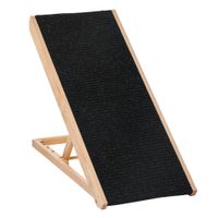 Haustierrampe mit rutschfestem Teppich verstellbar aus Kiefernholz Schwarz+Naturholz 90 x 40 x 61 cm