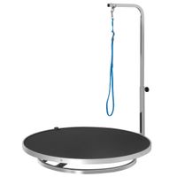 Tierpflegetisch drehbar mit verstellbaren Arm rutschfeste Tischplatte Edelstahl Rahme Ø65x H10