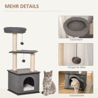 Katzenkratzbaum Katzenspielzeug Spielseil PB-Platte Sisal Dunkelgrau