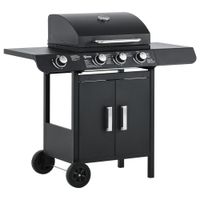 Gasgrill BBQ Schrank Multifunktion Metall Schwarz 110 x 50 x 100 cm