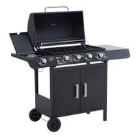 Gasgrill BBQ Multifunktion Metall Schwarz 125 x 51 x 100 cm