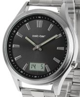 Funk-Armbanduhr mit Datums- und Sekundenanzeige, Edelstahl-Uhrband