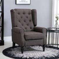 Einzelsessel Relaxsessel Einzelstuhl mit Tufting Holzfüße Polyester Braun 76 x 86 x 108 cm
