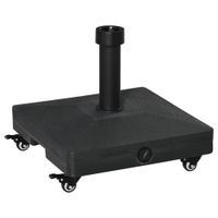 Sonnenschirmständer mit Roller befüllbar bis 20 kg für Schirmstangen 38/48 mm Schwarz 45 x 45