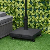 Sonnenschirmständer mit Roller befüllbar bis 20 kg für Schirmstangen 38/48 mm Schwarz 45 x 45